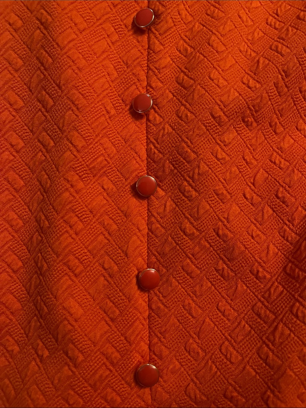NYCC Bright Orange Textured Midi Pencil Skirt Button Back Detail Size M - Picture 4 of 8